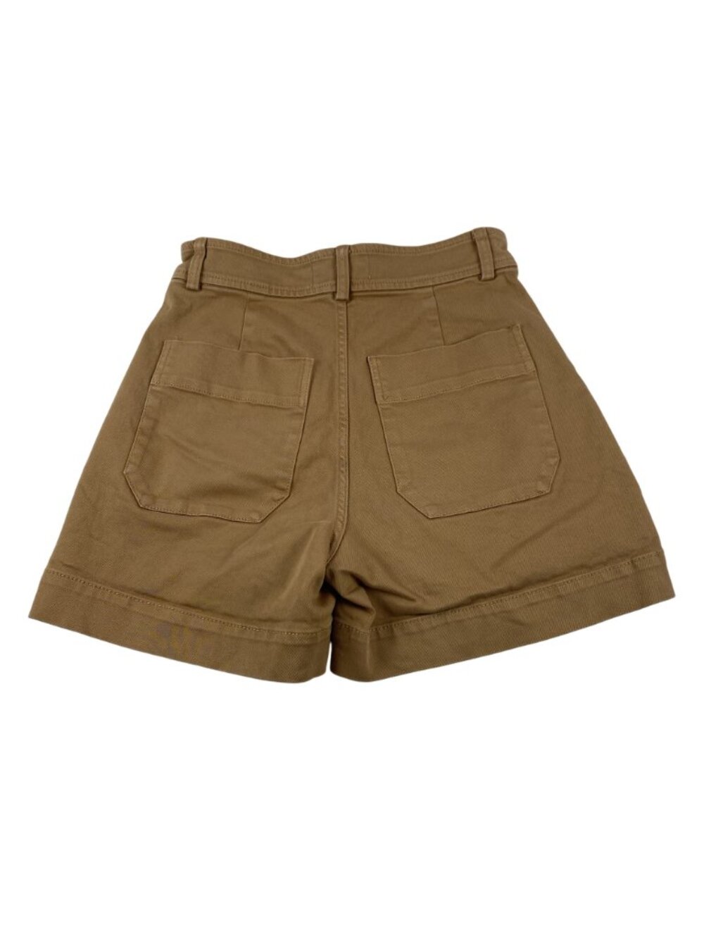 Everlane Womens Tan High-Waist Cotton Shorts Size 4 With Front & Back Pockets - Picture 2 of 8